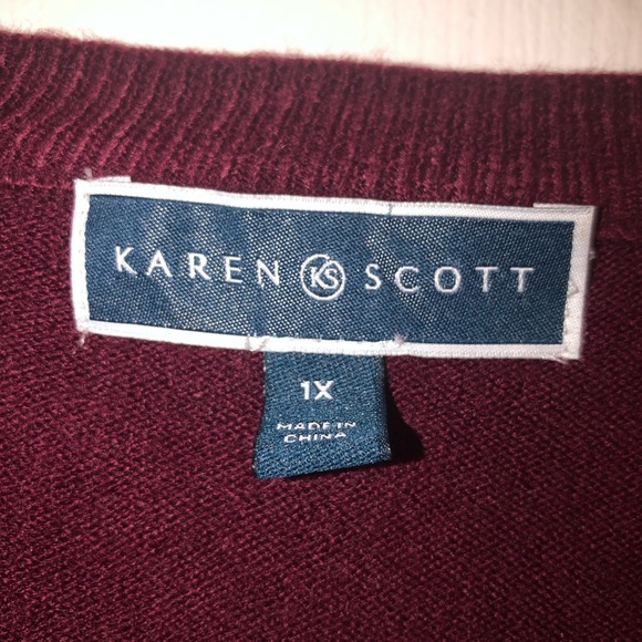 Karen Scott | Front Button Cardigan; Size: 1X - Picture 4 of 15